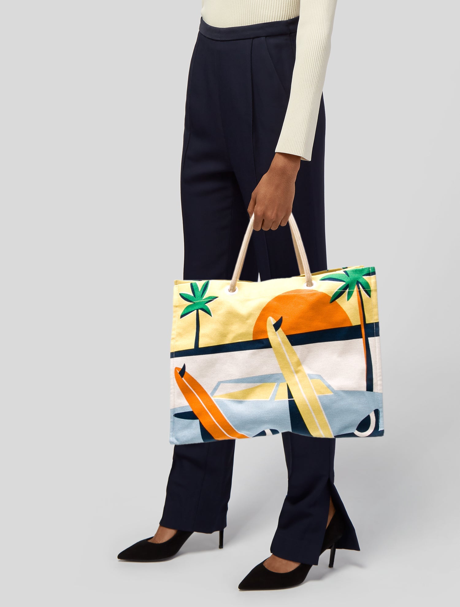Hermès Cabas De Plage Imprime Apres La Vague